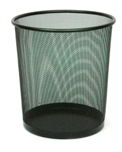 Corbeille à papier en fil d'acier noir. Capacité de 18 litres