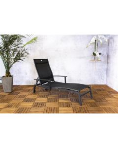 Chaise longue La Gomera Noir Aluminium