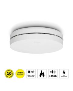 Détecteur de fumée design avec batterie pour 10 ans Blanc