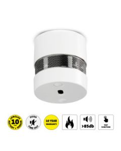 Mini-détecteur de fumée avec pile de 10 ans Blanc