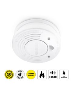 Détecteur de fumée avec pile et capteur d'une durée de vie de 10 ans Blanc