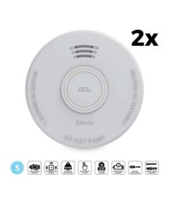 Détecteur de fumée avec pile de 5 ans 2 pièces